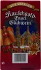 A festive scene depicting a Christmas market with buildings and an angel, on a red background with product details. Produktbild-Vorschau
