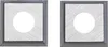 Two identical square metal inserts with a circular cutout in the center, presented side-by-side on a white background. Anteprima dell’immagine prodotto