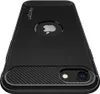 A black iPhone case with a carbon fiber texture on the bottom part. Produktbild-Vorschau
