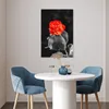 MuchoWow® Poster Blumen - Schwarz - Weiß - Rose - Rot 40x60 Produktbild-Vorschau 5