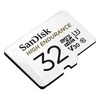 A white SanDisk microSD card with black text and markings. Podgląd zdjęcia produktu