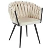 A single beige armchair with a black frame and legs, set against a white background. Produktbild-Vorschau