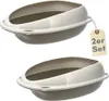 2er Set Katzenklo ohne Deckel Doppelpack Katzentoilette mit Produktbild-Vorschau 1