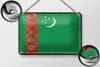 Blechschild Flagge Turkmenistans 18x12cm Retro Turkmenistan Produktbild-Vorschau 2