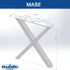 DanDiBo 2x Tischbeine Metall Schwarz 60 x 72 cm Produktbild-Vorschau 3