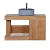 Teako Design Badmöbel Set Sala 90 cm Teakholz mit Spiegel Produktbild-Vorschau 2