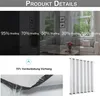 Collage of images showing different shading levels of curtains, a close-up of fabric, and a product shot of white curtains. Produktbild-Vorschau