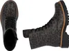 Two views of a single leopard-print boot. Voir les images du produit