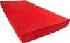 A red fitted sheet is shown from a slightly elevated side angle against a white background. Produktbild-Vorschau