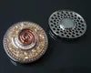 Brosche Magnet Magnetbrosche Silber Beige Strass 4,5cm Produktbild-Vorschau 3