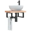 vidaXL Staffe per lavabo 2 pezzi acciaio nero rettangolare Anteprima dell’immagine prodotto 2