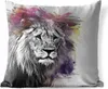 MuchoWow® Outdoor Kissen - Löwe - Farben - Schwarz - Weiß - Produktbild-Vorschau 1
