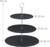 Relaxdays Etagere, 3 Etagen, Schiefer, Kuchen, Snacks, Produktbild-Vorschau 6