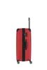 A red suitcase with black accents and a telescopic handle is shown against a white background. Produktbild-Vorschau