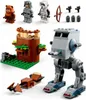 A collection of LEGO Star Wars building toy elements, including figures, a tree structure, a speeder bike, and an AT-ST walker. Produktbild-Vorschau