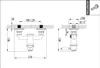 Technical drawing with dimensions of a plumbing fixture. Produktbild-Vorschau