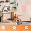 A split image showing two different mounting options for a heater, with feature icons at the bottom. Náhled obrázku produktu
