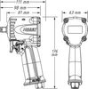 Technical drawing with dimensions of a HAZET impact wrench. Produktbild-Vorschau