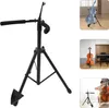 A black cello stand is shown against a white background. Náhled obrázku produktu