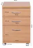 FineBuy Rollcontainer OTTAWA 40 x 60 x 45 cm Unterschrank Produktbild-Vorschau 3