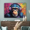Leinwand Bilder 120x80 cm - Graffiti Schimpanse, moderne Produktbild-Vorschau 3