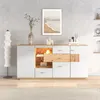 Sweiko dressoir (met glazen planken en LED-verlichting), Productafbeelding-voorbeeld 2
