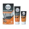 A product shot of a Veet Men hair removal kit, including a box and two tubes of cream and balm. Podgląd zdjęcia produktu
