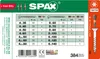 A product information sheet for SPAX screws, showing a table of sizes and quantities, along with product images and branding. Podgląd zdjęcia produktu