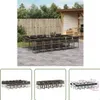 The Living Store 13-tlg. Garten-Essgruppe mit Kissen Grau Produktbild-Vorschau 1