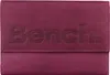 A close-up, front-facing view of a closed berry-colored leather wallet with the embossed 'Bench.' logo. Produktbild-Vorschau