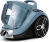 A studio shot of a blue and black bagless cylinder vacuum cleaner. Produktbild-Vorschau