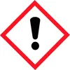 A hazard symbol with an exclamation mark inside a red diamond. Produktbild-Vorschau