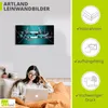 ARTland Leinwandbild Silber abstrakt auf petrol Größe: Produktbild-Vorschau 3