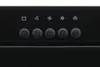 A close-up view of the control panel of a black range hood. Produktbild-Vorschau