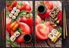 A collage of two images showing tomatoes and sushi. Produktbild-Vorschau