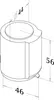 A technical drawing of a cylindrical product with dimensions indicated. Produktbild-Vorschau