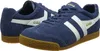 A pair of blue Gola sneakers with white stripes and a brown sole. Anteprima dell’immagine prodotto