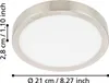 A close-up, top-down view of a round, silver-toned LED ceiling light with a white diffuser. Produktbild-Vorschau