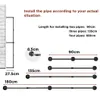 An instructional diagram showing how to install pipes for a clothing rack, with measurements and different length options. Produktbild-Vorschau