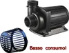 A black water pump and a blue filter basket are shown on a white background. Produktbild-Vorschau