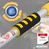 Close-up of a telescopic car wash brush handle with foam grip, with marketing text and logos. Náhľad obrázku produktu