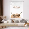MuchoWow® Wandteppich Wandbehang Schottisches Hochlandrind Produktbild-Vorschau 2