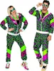 Kostüm Trainingsanzug Animal grün Gr. XL, 80er Party: Produktbild-Vorschau 1