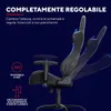 A gaming chair with adjustable features highlighted by text and icons. Produktbild-Vorschau