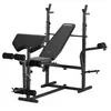 A black multi-functional weight bench with various attachments for different exercises, shown against a white background. Produktbild-Vorschau