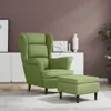 vidaXL Fauteuil à oreilles avec pouf Vert clair velours Voir les images du produit 2