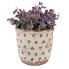 Clayre & Eef Blumentopf Ø 11x11 cm Beige Schwarz Keramik Produktbild-Vorschau 2