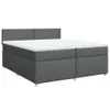 vidaXL Lit boxspring avec matelas gris foncé 200x200 cm Voir les images du produit 3