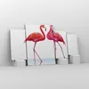Bild auf Leinwand - Leinwandbild - 4 Teile - Flamingos Rosa Produktbild-Vorschau 4