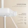 Close-up of a white shower fixture with water flowing from it, accompanied by text highlighting its features. Anteprima dell’immagine prodotto